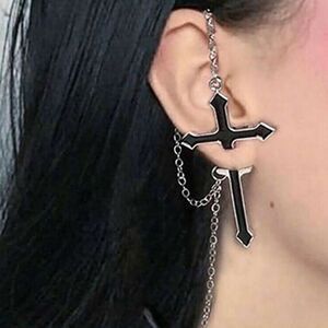 3for$20 NEW 1pc Unisex Single-Sided Punk Style Cross Stud Earring, Gothic